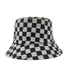 2020 New fashionable checkered fisherman hat for women, cotton breathable summer hat, travel Korean version, double-sided basin hat for men, hair replacement Specification image